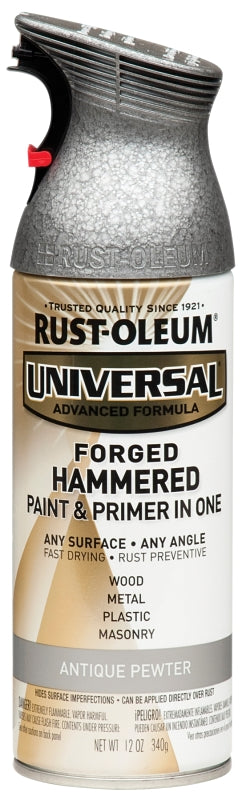 Rust-Oleum 271481 Enamel Spray Paint, Satin, Antique Pewter, 12 oz, Can