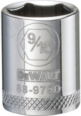 DeWALT DWMT88979OSP Hand Socket, 9/16 in Socket, 3/8 in Drive, 6-Point, Vanadium Steel, Polished Chrome