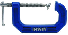 Irwin 225104 C-Clamp, 900 lb Clamping, 4 in Max Opening Size, 3 in D Throat, Blue Body