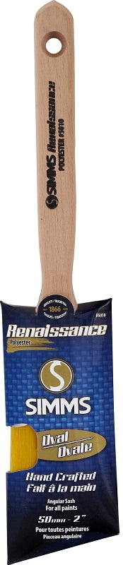 Renaissance 5010-50 Oval Sash Brush, 2 in W, 2 in L Bristle, Synthetic Hybrid Blend Bristle