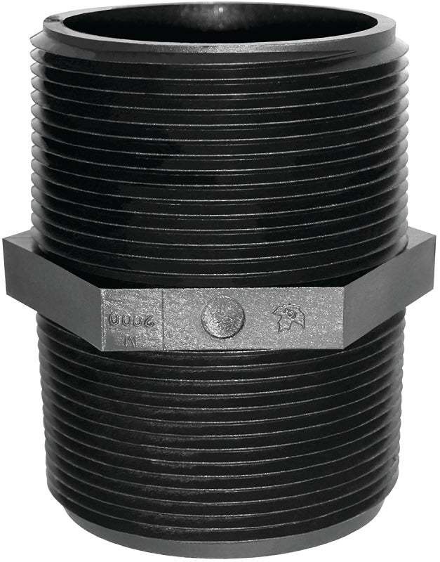 Green Leaf M 3400 P Pipe Nipple, 3/4 in, MNPT, Black
