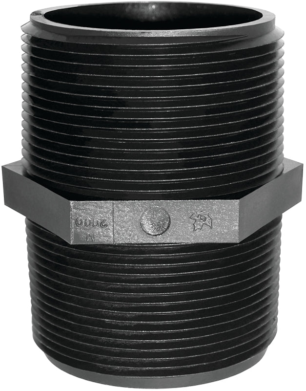 Green Leaf M 1000 P Pipe Nipple, 1 in, MNPT, Black