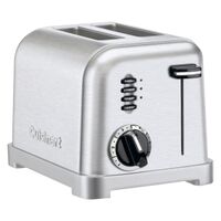 Cuisinart CPT Series CPT-1600 XL Slot Toaster, 1000 W, 2 -Slice, Pushâ€‘Button, Lever Control, Stainless Steel