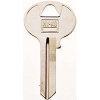Hy-Ko 11010W1 Key Blank, Brass, Nickel, For: Wilson Bohannan Cabinet, House Locks and Padlocks