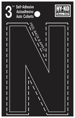 Hy-Ko 30400 Series 30424 Die-Cut Letter, Character: N, 3 in H Character, Black Character, Vinyl
