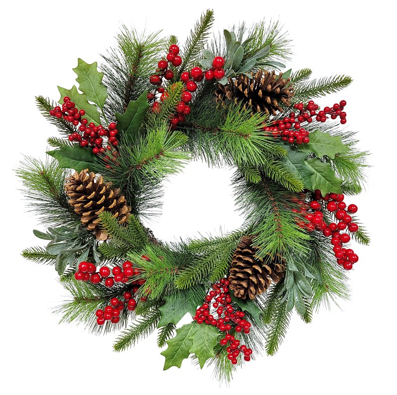 Puleo Asia Limited 312-4459-W22 Classic Christmas Wreath, 22 in
