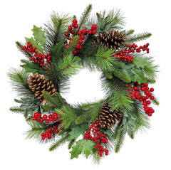 Puleo Asia Limited 312-4459-W22 Classic Christmas Wreath, 22 in