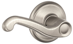 Schlage F Series F10VFLA619 Passage Lever, Mechanical Lock, Satin Nickel, Lever Handle, Metal, Residential