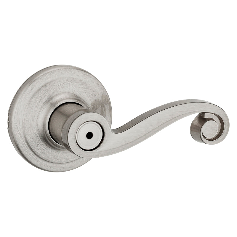 Kwikset Signature Series 730LL15CP Privacy Door Lever, Thumbturn Lock, Satin Nickel, Zinc, Residential, Reversible Hand