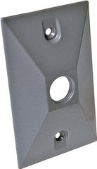 Hubbell 5186-0 Cluster Cover, 4-19/32 in L, 2-27/32 in W, Rectangular, Zinc, Gray, Powder-Coated