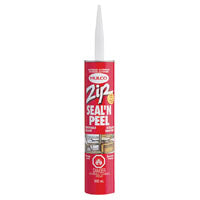 Mulco Zip Seal'N Peel 141000 Removable Sealant, Clear, -22 to 100 deg F, 300 mL