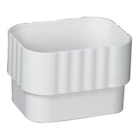 Amerimax M0623 Downspout Connector, Vinyl, White, -40 to 150 deg F