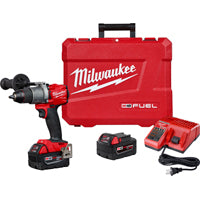 Milwaukee M18 FUEL 2904-22 Hammer Drill Kit, Battery Included, 18 V, 5 Ah, 1/2 in Chuck, Ratcheting Chuck