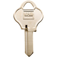 Hy-Ko 11010PA1 Key Blank, Brass, Nickel, For: Pado Cabinet, House Locks and Padlocks, PA1 Key Number