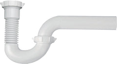 Plumb Pak PP812-40 P-Trap, 1-1/2 x 1-1/2, 1-1/2 x 1-1/4 in, Plastic, White