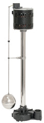 Superior Pump 92551 Sump Pump, 1-Phase, 3.06 A, 120 V, 0.5 hp, 1-1/2 in Outlet, 60 gpm, Iron/Stainless Steel