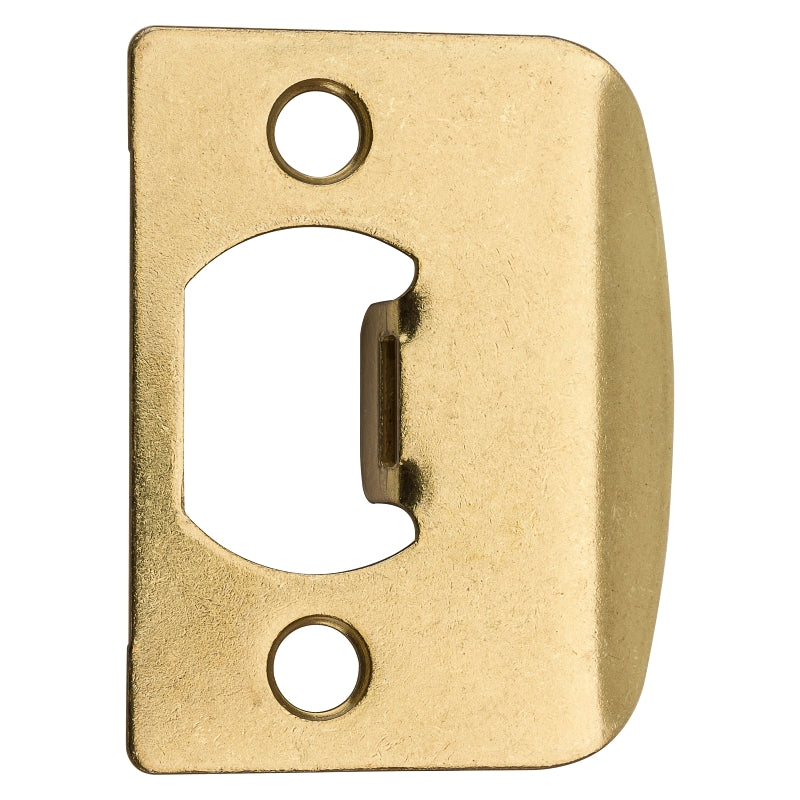 Kwikset 3437 3CP Latch Strike Plate, 2-1/4 in L, 1-1/4 in W, Brass