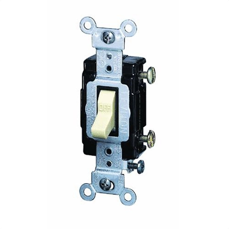 Leviton S02-CS115-2WS Switch, 15 A, 120/277 V, Push-In Terminal, NEMA WD-1, WD-6, Thermoplastic Housing Material