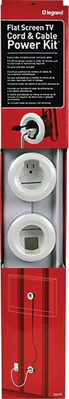 Legrand CMK70 Cord and Cable Power Kit, Low Voltage Cable, White
