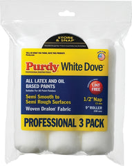 Purdy 14F864000 Roller Cover, 1/2 in Thick Nap, 9 in L, Dralon Fabric Cover