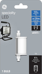 GE 93129010 LED Bulb, Specialty, T9 Lamp, RX7s Lamp Base, Dimmable, Soft White Light, 3000 K Color Temp