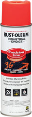 Industrial Choice 203028 Inverted Marking Spray Paint, Semi-Gloss, Fluorescent Red/Orange, 17 oz Can