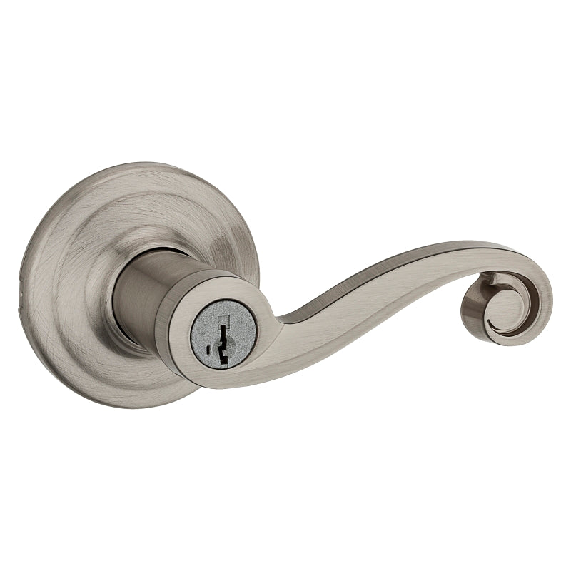 Kwikset Signature Series 740LL 15 SMT 6AL Entry Door Lever, Satin Nickel, Zinc, Residential, Reversible Hand, 2 Grade