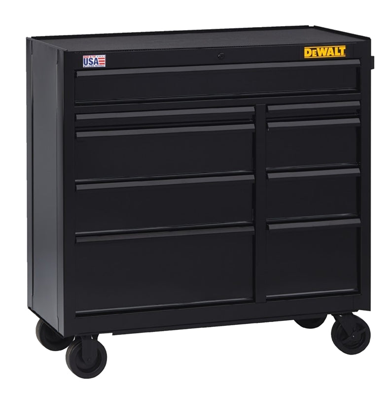 DeWALT DWST24190 Rolling Tool Cabinet, 15,498 cu-in, 26-1/2 in OAW, 40-1/2 in OAH, 18 in OAD, Steel, Black, 9-Drawer