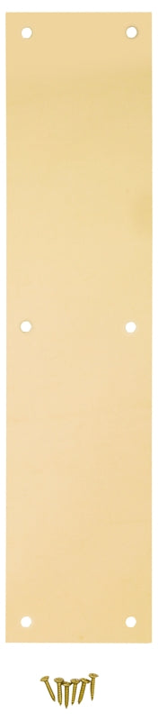 National Hardware N270-500 Push Plate, Brass, Steel, 15 in L, 3-1/2 in W