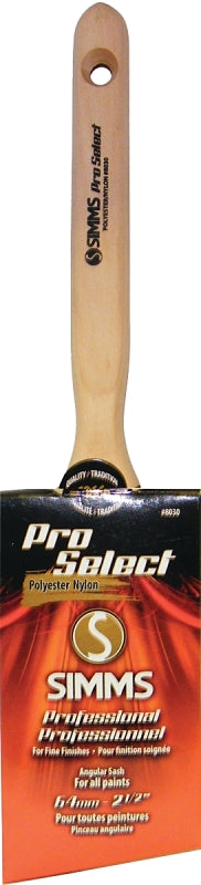 Pro Select 8030-64 Angular Sash Brush, 2-1/2 in W, 2-7/8 in L Bristle, Nylon/Polyester Bristle
