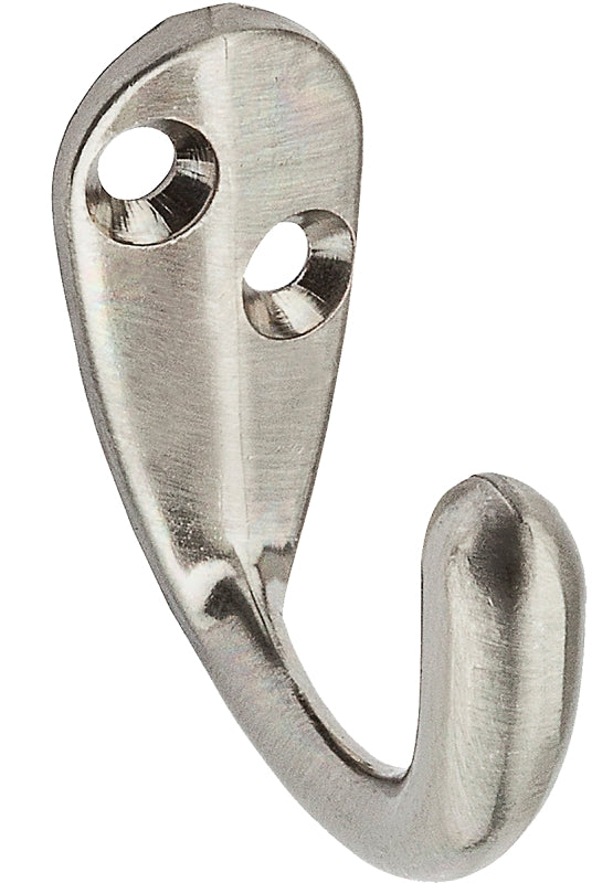 National Hardware V162 N325-506 Cloth Hook, 35 lb, 1-Hook, Zinc, Satin Nickel