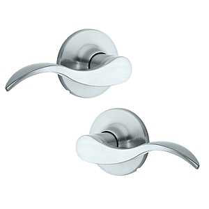 Weiser Safe Lock Layton Series 9SL70000-028 Half Dummy Lever, Levers Lock, Satin Chrome, Residential, Universal Hand