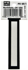 Hy-Ko PS-20/I Reflective Letter, Character: I, 3-1/4 in H Character, Black/White Character, Vinyl