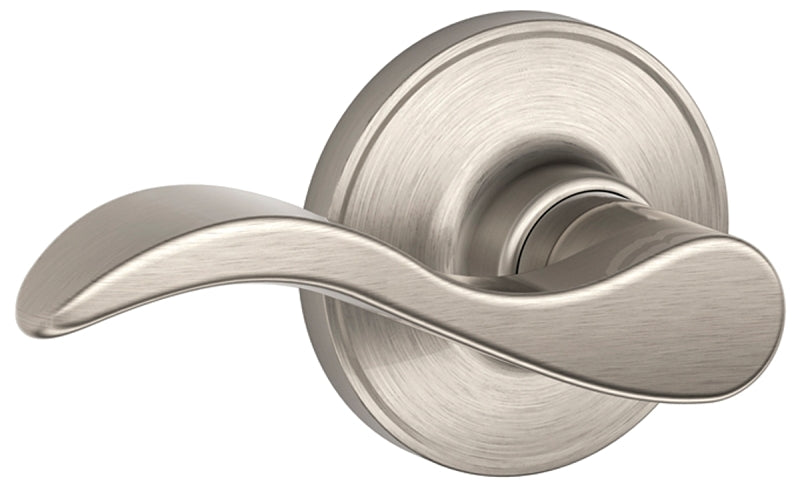 Schlage J Series J10SEV619 Passage Lever, Mechanical Lock, Satin Nickel, Lever Handle, Metal, Residential, Grade 3 Grade