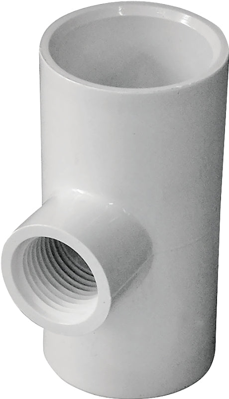 Xirtec 140 435865 Pipe Tee, 1 x 1/2 in, Socket x Socket x FPT, PVC, White, SCH 40 Schedule, 150 psi Pressure