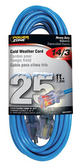 PowerZone ORCW511725 Extension Cord, 14 AWG Cable, 5-15P Grounded Plug, 5-15R Grounded Receptacle, 25 ft L, 125 V