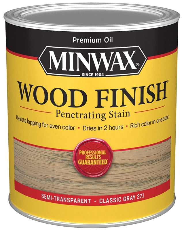 Minwax Wood Finish 700484444 Wood Stain, Classic Gray, Liquid, 1 qt, Can