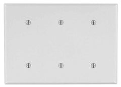 Leviton 88035 Blank Wallplate, 4-1/2 in L, 6.38 in W, 0.22 in Thick, 3 -Gang, Thermoset Plastic, White