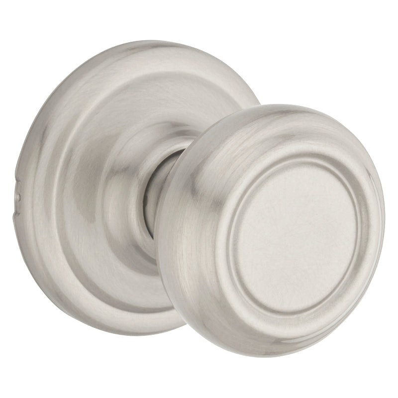 Kwikset Signature Series 720CN 15 CP Passage Door Lockset, Knob Handle, Satin Nickel, 1-3/8 to 1-3/4 in Thick Door