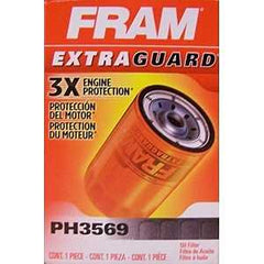 Fram Extra Guard PH3569 Spin-On Oil Filter, 3/4-16 Connection, Threaded, Cellulose, Synthetic Blend Filter Media