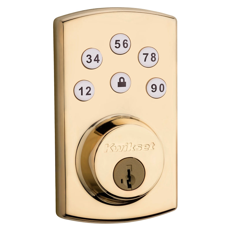 Kwikset 99070-102 Electronic Deadbolt, Polished Brass