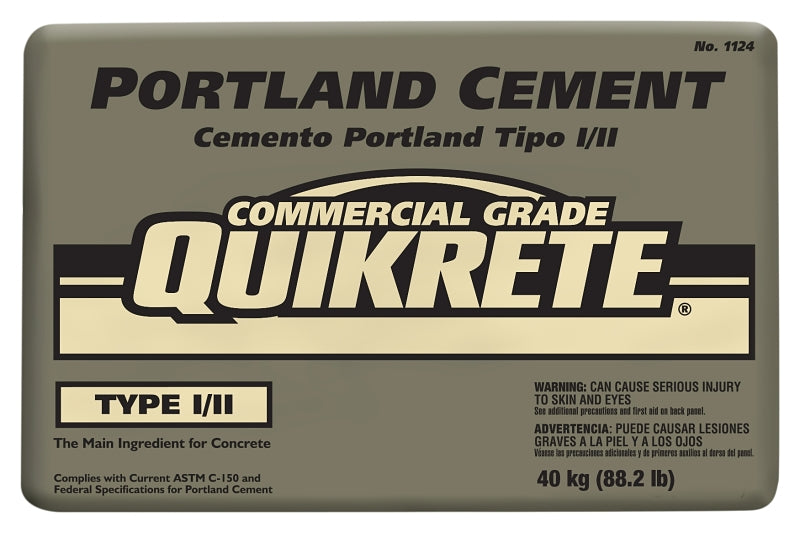 Quikrete 112425 Portland Cement, Gray/Gray Brown, Granular, 40 kg Bag