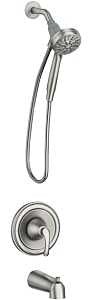 Moen Tiffin Posi-Temp 82879 Tub and Shower Faucet, Six Function Showerhead, 1.75 gpm Showerhead, 6 Spray Settings