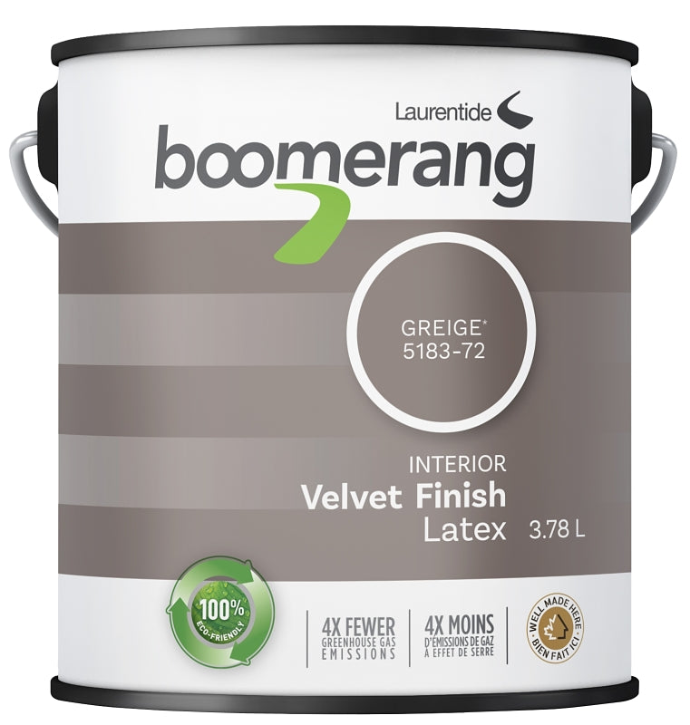 boomerang 5183 Series 5183-72L19 Interior Paint, Velvet Sheen, Extra Beige, 3.78 L, 40 sq-m Coverage Area