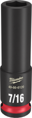 Milwaukee SHOCKWAVE Impact Duty Series 49-66-6120 Deep Impact Socket, 7/16 in Socket, 3/8 in Drive, Square Drive
