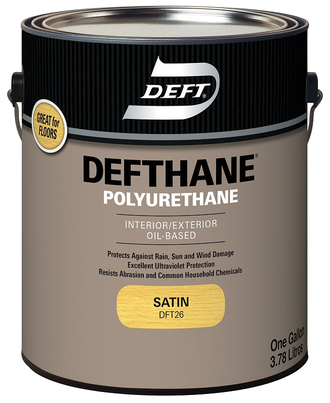 PPG Defthane 025-01 Polyurethane, Satin, Liquid, Amber, 1 gal, Can