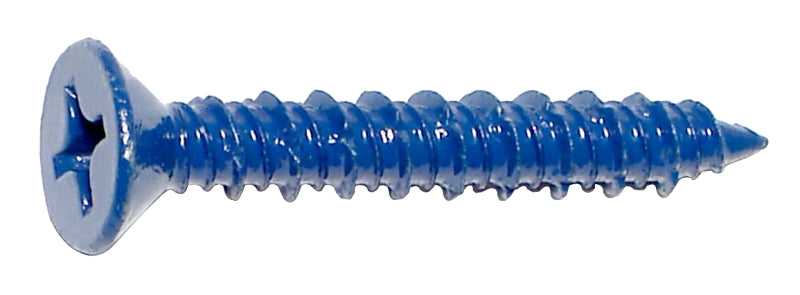 Midwest Fastener 09280 Screw, 1/4 in Thread, 1-3/4 in L, Flat Head, Phillips Drive, Blue Ruspert, 100 PK