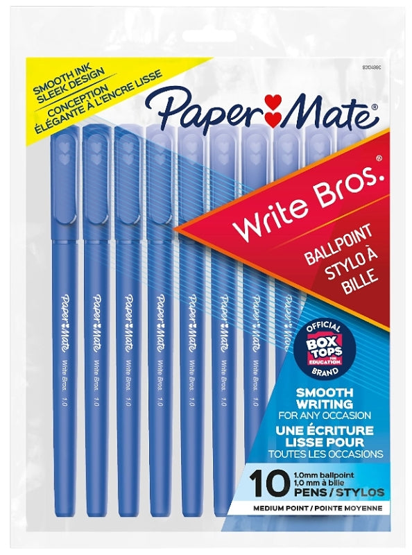 Paper Mate 93134 Stick Pen, Classic, Medium Point Tip, Blue Ink