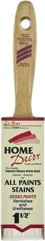 Linzer 1822-1.5 Paint Brush, 1-1/2 in W, 2-1/4 in L Bristle, China/Polyester Bristle, Varnish Handle