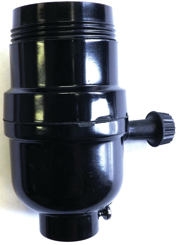 Jandorf 60545 On/Off Turn Knob Lamp Socket, 250 V, 250 W, Phenolic Housing Material, Black